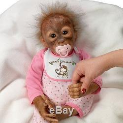 Leila's Loving Touch Ashton Drake Monkey Doll By Melissa McCrory 20 inches