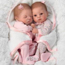 Lifelike Lullaby Twins Baby Girl Dolls Featuring Heather & Hannah Ashton Drake