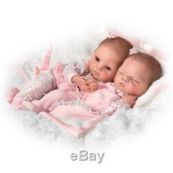 Lifelike Lullaby Twins Baby Girl Dolls Featuring Heather & Hannah Ashton Drake