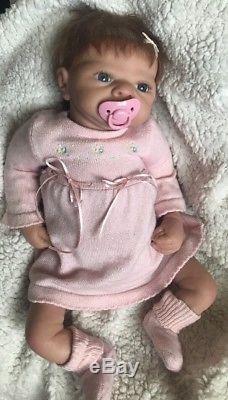 Lifelike Newborn Reborn Baby Girl Doll Blue Eyes A. D. G 04 Ashton Drake Red Hair