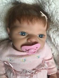 Lifelike Newborn Reborn Baby Girl Doll Blue Eyes A. D. G 04 Ashton Drake Red Hair