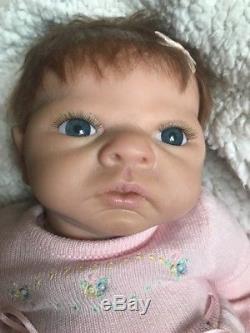 Lifelike Newborn Reborn Baby Girl Doll Blue Eyes A. D. G 04 Ashton Drake Red Hair