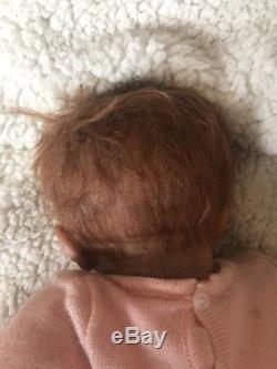 Lifelike Newborn Reborn Baby Girl Doll Blue Eyes A. D. G 04 Ashton Drake Red Hair