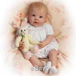 Linda Murray Bunny Hugs Lifelike Poseable Baby Girl Doll With Bunny Ashton Drake
