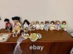 Lot of 10 Porcelain Girls Dolls Ashton Drake Most with Tags Baby Wings Etc