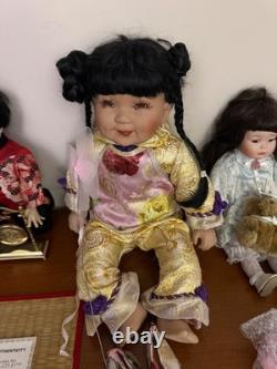 Lot of 10 Porcelain Girls Dolls Ashton Drake Most with Tags Baby Wings Etc