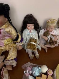 Lot of 10 Porcelain Girls Dolls Ashton Drake Most with Tags Baby Wings Etc