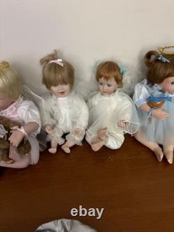 Lot of 10 Porcelain Girls Dolls Ashton Drake Most with Tags Baby Wings Etc