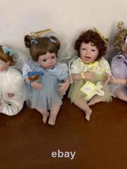 Lot of 10 Porcelain Girls Dolls Ashton Drake Most with Tags Baby Wings Etc