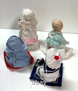 Lot of 11 Ashton Drake Galleries Porcelain Mini Baby Dolls with Display