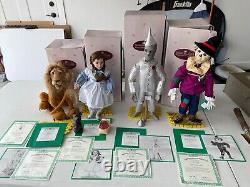 Lot of 4 Ashton Drake Porcelain Wizard of Oz Dolls with Boxes and COAs