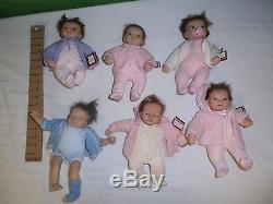 Lot of 6 ashton drake real touch 10 inch baby doll figures