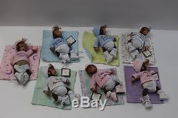 Lot of 7 Ashton Drake Baby Monkies Lil Bundles Monkey Dolls Blankets Tags Small
