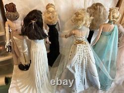 Lot of 7 Gene Dolls Ashton Drake Blonde Brunette 16 Doll Clothes Extras