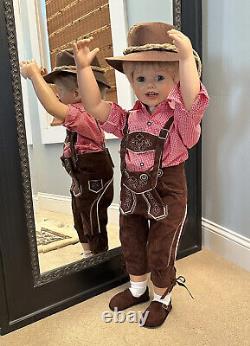 Luis the Lederhosen Boy Doll by Ashton Drake Original Folk Attire W COA & Box