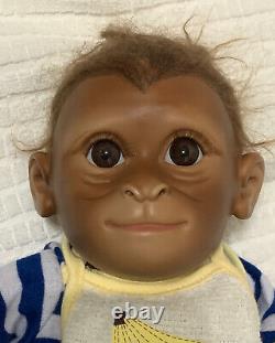 Monkey Dolls Ashton Drake Galleries ADG Baby Reborn outfit posable brown eyes