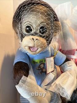 NEW Ashton Drake Monkey Doll Double Trouble Chimpanzees Life Like He She Did It