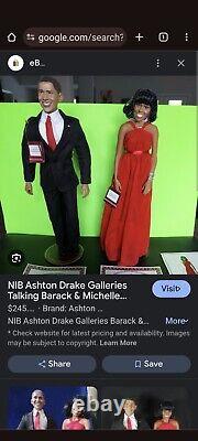 NIB Ashton Drake Galleries Talking Barack & Michelle Obama Inauguration /COA' s