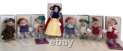 NWT Snow White Seven Dwarfs Complete Set 8 Ashton-Drake Porcelain Dolls COA