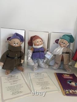 NWT Snow White Seven Dwarfs Complete Set 8 Ashton-Drake Porcelain Dolls COA
