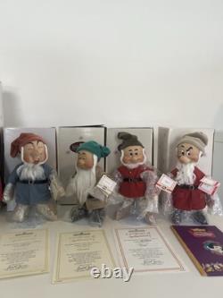 NWT Snow White Seven Dwarfs Complete Set 8 Ashton-Drake Porcelain Dolls COA