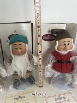 NWT Snow White Seven Dwarfs Complete Set 8 Ashton-Drake Porcelain Dolls COA