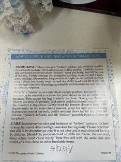 Nellie Olsen Ashton-Drake Doll COA Box + Porcelain Doll Little House Prairie