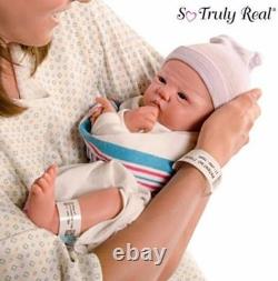 Newborn Baby Girl Doll 18-Inch Sandy Faber with Personalized Hospital Band