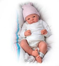 Newborn Baby Girl Doll 18-Inch Sandy Faber with Personalized Hospital Band