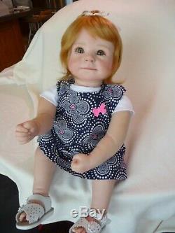 OOAK reborn baby toddler girl redhead freckles art doll 22 weighted