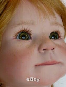 OOAK reborn baby toddler girl redhead freckles art doll 22 weighted