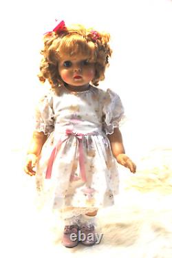 Penny Playpal made by Ashton Drake wearing White Dress with pink, slip and Shoes