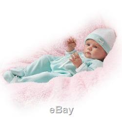 Peyton 17'' Weighted Baby Girl Doll in Sleeper and Cap Ashton Drake