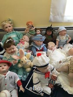 Porcelain collector dolls from Hamilton, Ashton Drake, Georgetown, etc