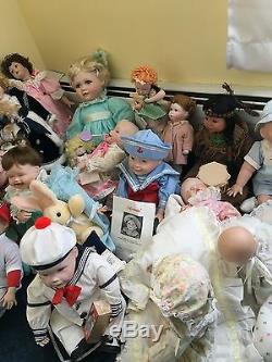 Porcelain collector dolls from Hamilton, Ashton Drake, Georgetown, etc