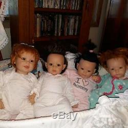 Pre Owned Lot Of 4 of THE ASHTON DRAKE GALLERIES LIFE LIKE BABY DOLLS DOLL