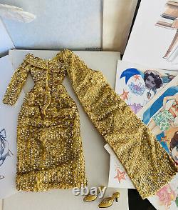 RARE Ashton Drake Gene Marshall Doll Gold Sequin Gown, The Hollywood Convention