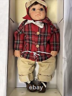RARE Retired Ashton-Drake Galleries Boy Doll Plaid Shirt & Hat Mint In Box