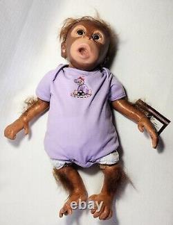READ Ashton Drake Galleries Little Risa Monkey Orangutan Doll 15 With Box & COA