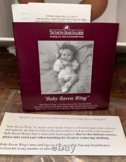 Rare Ashton Drake Baby Raven Wing Native American Doll withBox, COA and shipper