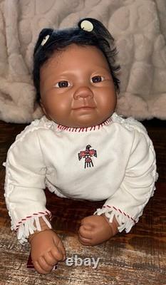 Rare Ashton Drake Baby Raven Wing at three months old Native American Doll NEW