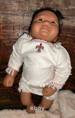 Rare Ashton Drake Baby Raven Wing at three months old Native American Doll NEW Rare Ashton Drake Baby Raven Wing at three months old Native American Doll NEW