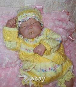 Reborn 19 SUGAR Ashton Drake Sleeping Baby LT Brown Rooted Hair One Owner! EUC