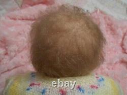 Reborn 19 SUGAR Ashton Drake Sleeping Baby LT Brown Rooted Hair One Owner! EUC