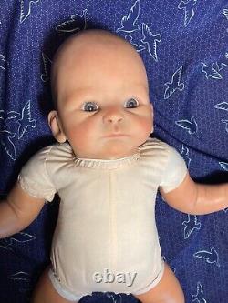 Reborn Newborn Baby Doll With Ashton Drake Little Peanut Body & Painted Hair