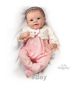 Sadie Lifelike Baby Doll by Ashton Drake Weighted breathing Coos Heartbeat