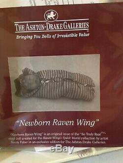 Sandy Faber Ashton Drake Newborn Raven Wing COA NIB Opened
