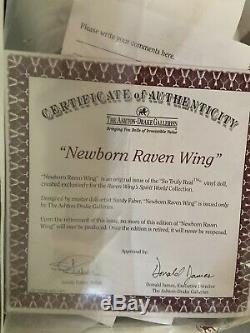 Sandy Faber Ashton Drake Newborn Raven Wing COA NIB Opened