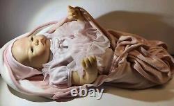 Sandy Faber Reborn Doll Weighted Realistic Blue Eyes Dark Hair NEEDS Repair