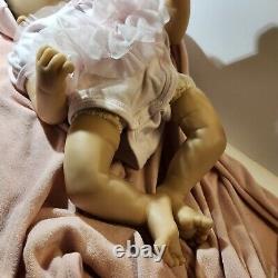 Sandy Faber Reborn Doll Weighted Realistic Blue Eyes Dark Hair NEEDS Repair